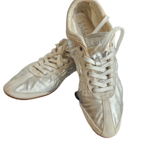 Lacoste silver athletic shoes Size 8.5 - Picture 1 of 10